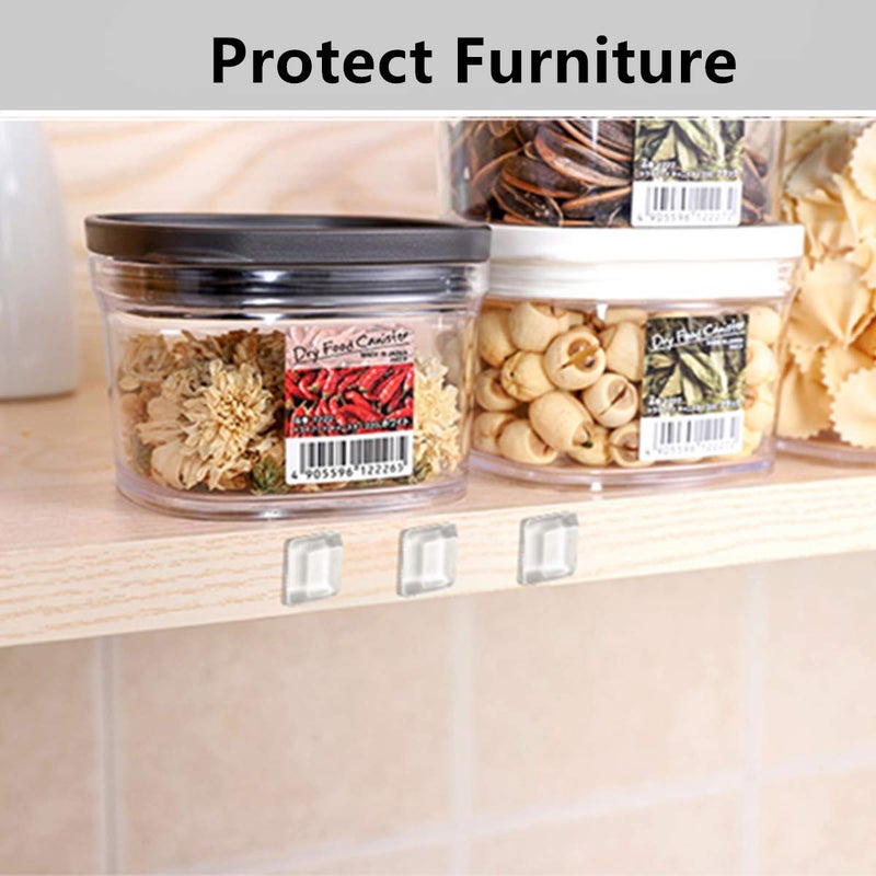 FURNIMATE Clear Cabinet Door Drawer Bumpers Pads 40PCS Square Rubber Bumper Pads Sound Dampening for Cabinet Doors Drawers Picture Frames Laptop 12.7 x 3mm - Image 5